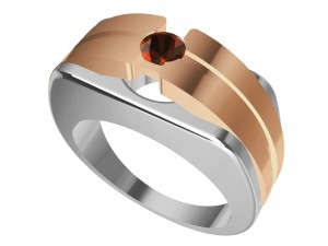 bicolor ring with gem Modello di stampa 3D
