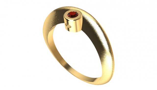 ring with gem 3D Print Model .c4d .max .obj .3ds .fbx .stl .blend 