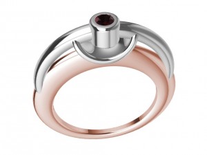 bicolor ring with gem 3D Принт Модель