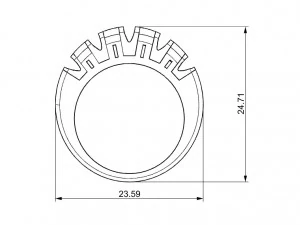 anel bicolor com pedras preciosas Modelo de Impressão 3D