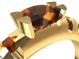 ring with gems 3Dプリントモデル