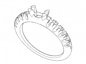 ring with gems 3Dプリントモデル