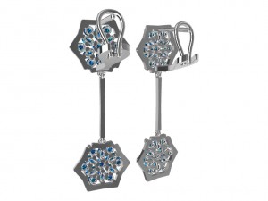 earrings with gems 3D Принт Модель