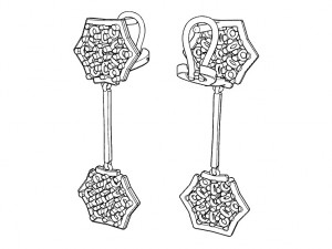 earrings with gems 3D Принт Модель
