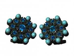 earrings with turquoise and gemstones Modelo de Impressão 3D