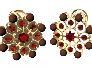earrings with turquoise and gemstones Modelo de Impressão 3D