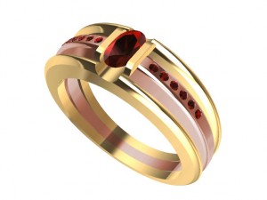 bicolor ring with gems 3D Print Model