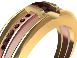 bicolor ring with gems 3D 프린트 모델