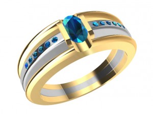 bicolor ring with gems 3D 프린트 모델