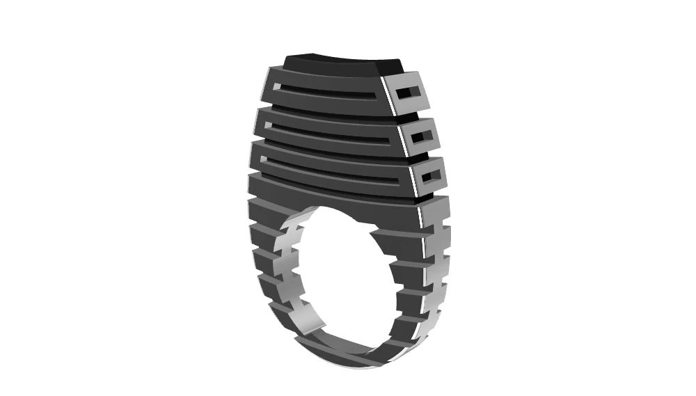 silver ring with wood 3D Print Model .c4d .max .obj .3ds .fbx .stl .blend 