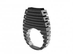 silver ring with wood 3D Print Model