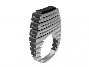 silver ring with wood 3D-Druckmodell