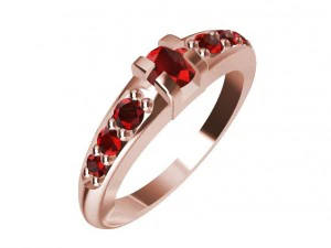 ring with gems 3D Print Model