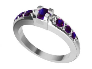 ring with gems 3D Print Model