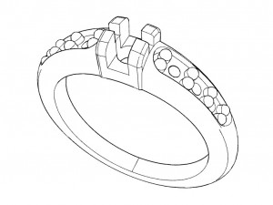 ring with gems 3D printmodel