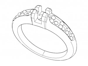 ring with gems 3D Print Model