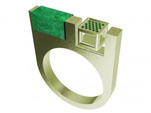 a different ring with wood and gems 3D Print Model