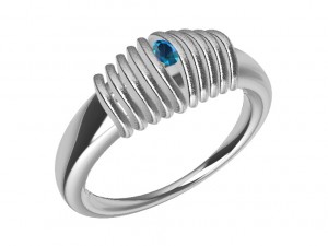 bicolor ring with gem 3D Baskı Modeli