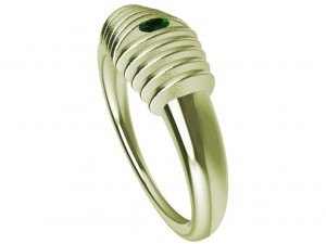 bicolor ring with gem 3D Baskı Modeli