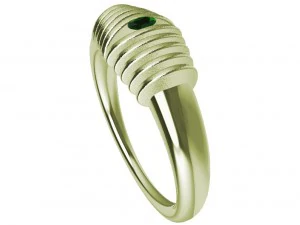 bicolor ring with gem 3D Print Model
