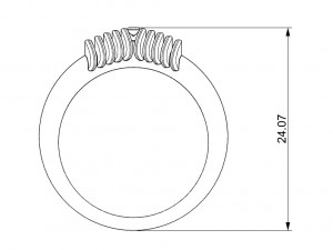 bicolor ring with gem 3D Baskı Modeli