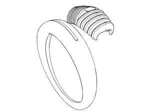 bicolor ring with gem 3D Baskı Modeli