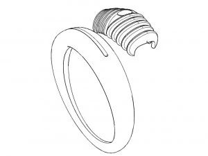 bicolor ring with gem 3D Print Model