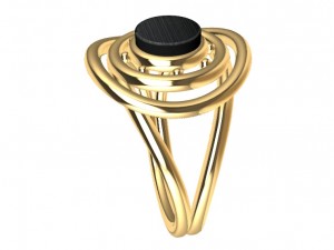 ring with ebany or other Model Cetak 3D