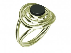ring with ebany or other Model Cetak 3D