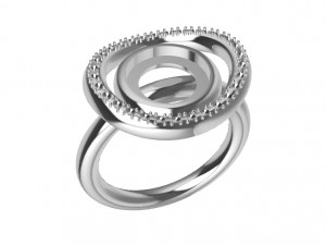 ring with gems and other 3D Print Model
