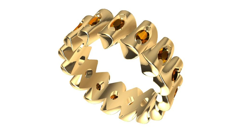 ring with gems 3D Print Model .c4d .max .obj .3ds .fbx .stl .blend 