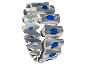 ring with gems 3D Print Model