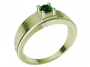 ring with gem 3D Baskı Modeli