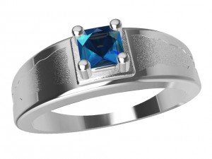 ring with gem 3D Baskı Modeli