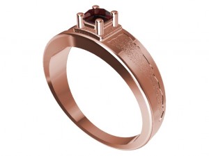 ring with gem 3D Baskı Modeli