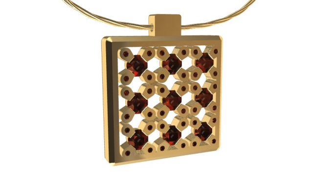 Download pendant with gems 3D Model