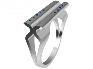 a different ring with gems Model Cetak 3D