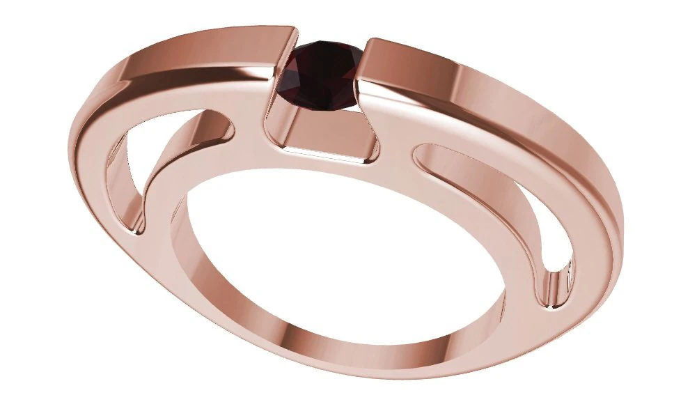 ring with gem 3D Print Model .c4d .max .obj .3ds .fbx .stl .blend 