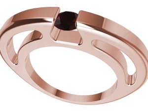 ring with gem 3D Print Model