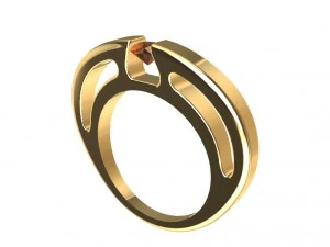 ring with gem 3D Print Model