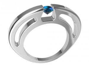 ring with gem 3Dプリントモデル