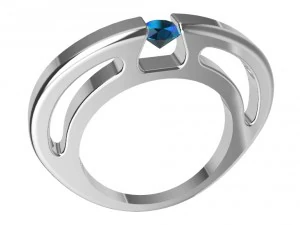 ring with gem 3D Print Model