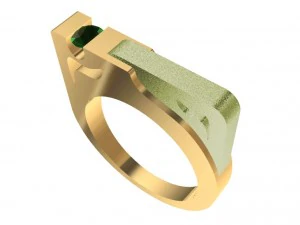 bicolor ring with gem 3D Print Model