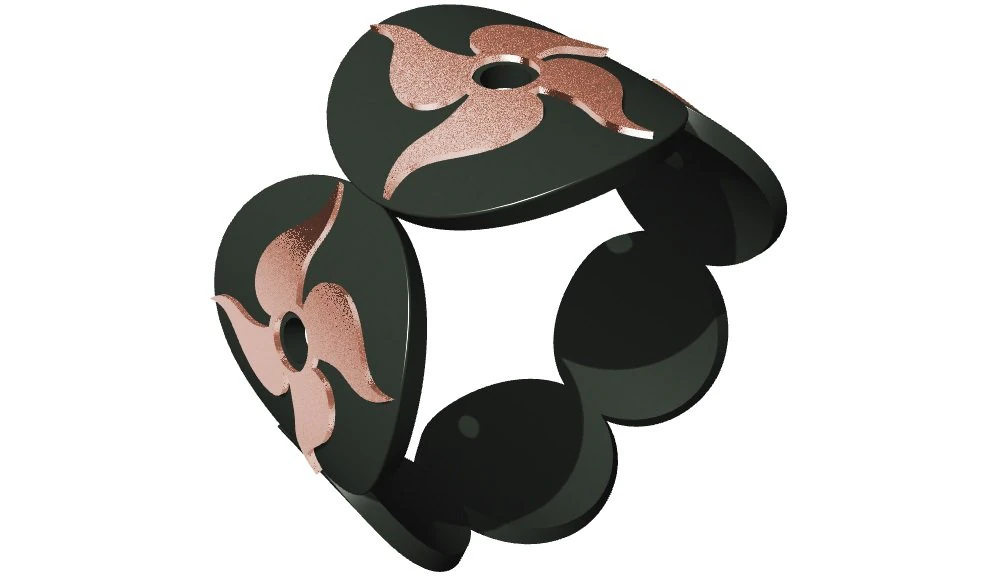 bicolor ring 3D Print Model .c4d .max .obj .3ds .fbx .stl .blend