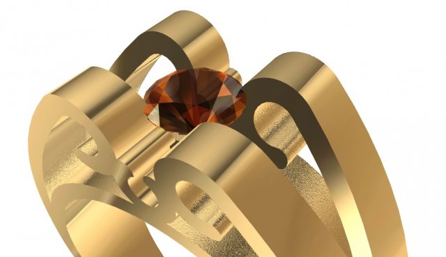 special ring with gem 3D printmodel .c4d .max .obj .3ds .fbx .stl .blend