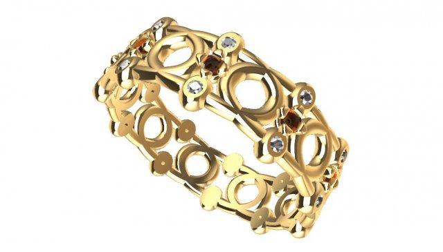 a different ring with gems 3D 프린트 모델 .c4d .max .obj .3ds .fbx .stl .blend 