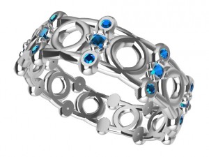 a different ring with gems 3D 프린트 모델