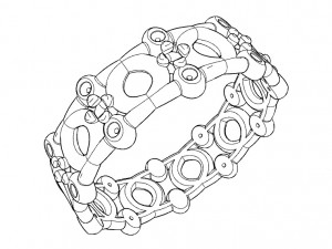 a different ring with gems 3D 프린트 모델