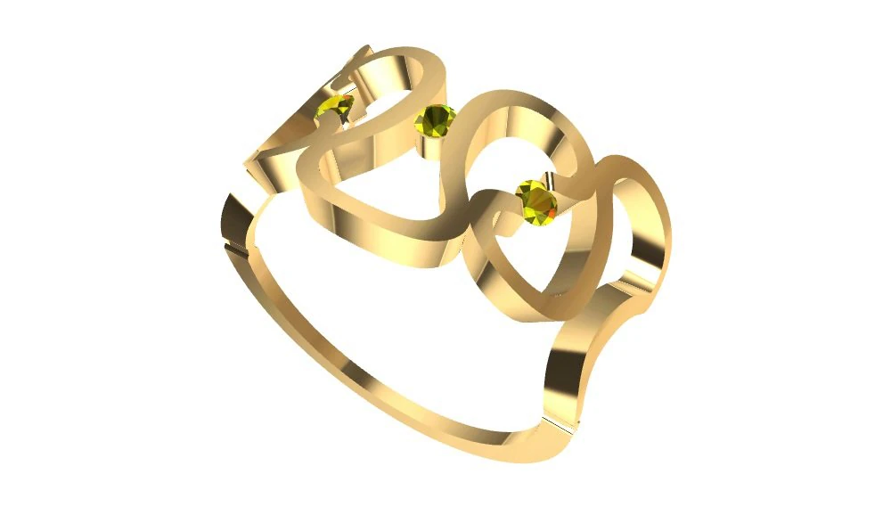 ring with gems 3D Print Model .c4d .max .obj .3ds .fbx .stl .blend 