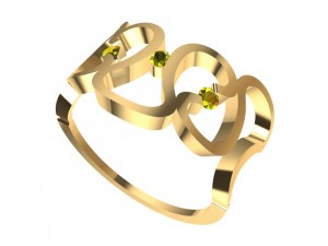 ring with gems 3D Print Model